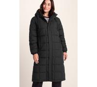 TOG24 Saga Womens Parka Extra Long Water Resistant Sleeping Bag Style Coat Light Rain Protection DWR Coating Warm Sherpa Lining To Upper Body 2 Way Zip, Press Studs, Hood Adjuster & Square Quilting