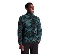 TOG24 Zermatt Mens Fleece, Supersoft Sherpa Fabric, Adjustable Hem and Zip Neck Jumper, Curved Handwarmer Pockets, Elasticated Cuffs, Bold Abstract Print Pullover