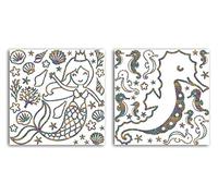 Toga 58 Embossed Stickers Peel Off Under The Sea Mermaid Iridescent Silver Not Applicable