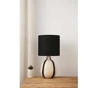 Toga Ceramic Striped Lamp in Green, Blue, Black or Grey Colour Options (Black)