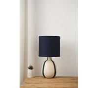 Toga Ceramic Striped Lamp in Green, Blue, Black or Grey Colour Options (Blue)