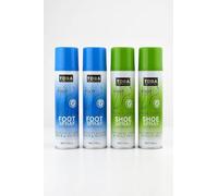 Toga odour Control Shoe & Foot antibacterial deodorant Spray 150ml per can (PACK OF 4) 2 cans of Shoe spray and 2 cans of Anti Smell Foot odor spray - total of 600ml