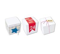 Toga Pack of 6 Paper Boxes, Paper, Cube - Blanc, 5.5 x 5.5 x 5.5 cm