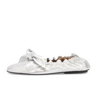 Toga Pulla Women's Metallic Leather Ballet Shoes Silver