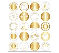 Toga Stickers Packaging, White and Gold, 3 x 3 cm, Set of 5