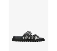 Toga Virilis Mens Black Stud-embellished Backless Leather Sliders 5