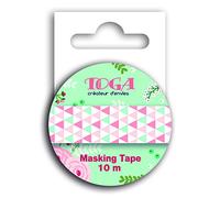 Toga Washi Tape Masking Tape 5.5 x 7 x 1.5 cm, Rose Menthe Triangles, 5.5 x 7 x 1.5 cm