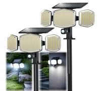 Togaga 3 in 1 Solar Lights Outdoor, 426 LED 1200lm Motion Sensor Security Light with 360° Wide Lighting Angle, Easy to Install, IP65 Waterproof, 3 Heads, for Outside,Pathway,Yard,Garage,2PCS