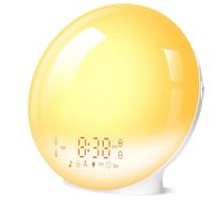 Togaga Sunrise Alarm Clock, Wake up Light with Sunrise/Sunset Simulation, Dual Alarm & Snooze Function, Bedside Lamp Night Lights with 11 Colorful Atmosphere Lamp, 7 Nature Sounds, FM Radio