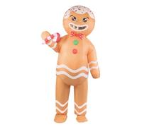 Togake Christmas Gingerbread Inflatable Costume Adult Funny Gingerbread Man Xmas Character Blow Up Costumes for Adults Men Women Cute Unisex Halloween Blowup Outfit Party Cosplay Suit