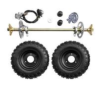 Togarhow 740mm 29 inch Go Kart Rear Axle Assembly Complete Wheel Hub Kit & 13 * 5-6 Wheel Tires with Rim & Brake Assembly & T8F Chain Suitable for DIY Go Kart Quad, Trike, Drift Bikes