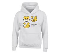 Togather we can Child Spotty Day 2024 Bear Novelty Hoodie Pudsey Day Support School Unisex Adult Hooded(White, 12 Years)
