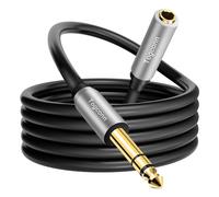 Togconn 1/4 inch Extension Cable 1 Foot, 6.35mm 1/4" TRS Male to Female Stereo Adapter Jack,Quarter inch Headphone Guitar Extension Cable, Hi-Fi Sound, Gold Plated Connectors, Oxygen-Free Copper OFC