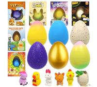TOGETDREAM 6 PCS Easter Gifts for Kids - Easter Rainbow Hatching Eggs, Easters Gifts Surprise Toys Eggs Friends Favours Easters Basket Stuffer Birthday Gift for Kids Girls Boys Party