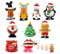 TOGETDREAM 9 Pcs Christmas Wind Up Toy, Funny Jumping Xmas Gift Walking Clockwork Toys Christmas Stocking Stuffers Walking Wind-up Spring Toy Novelty Clockwork Toys for Kids Party Bag Fillers Blocks