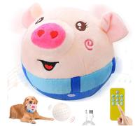 TOGETDREAM Active Moving Pet Plush Interactive Dog Toy with Remote Control - Sound Bouncing Piggy - Washable Plush - Shake & Bounce - Boredom Toys for Pets & Cats