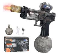 TOGETDREAM Electric Water Gun, 500CC Long Range Motorized Water Gun Water Pistol with Realistic Guns Muzzle Flame Rechargeable Automatic Watergun Swimming Toys for Adults & Kids, Black