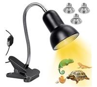 TOGETDREAM Tortoise Heat Lamp 360°Rotatable Reptile Basking Lamp with Clamp Stand 2 * 50w & 1 * 25W Basking Bulb 200W Dimmable UVB Light Reptile Kit for Aquarium Lizard Turtles Snakes Frog Spider