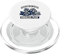 Together But Alone Parallel Play Funny Raccoon Gamer Snack PopSockets PopGrip for MagSafe
