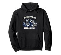 Together But Alone Parallel Play Funny Raccoon Gamer Snack Pullover Hoodie