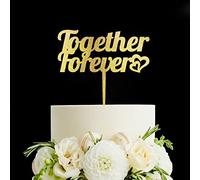 Together Forever Wedding Cake Topper, Vow Renewal Cake Topper, Elegant Anniversary Cake Topper, Unique Gift for Wedding Engagement Anniversary, Gold