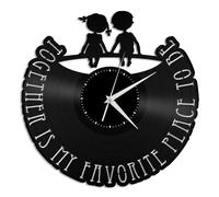 Together Is My Favorite Place to Be Vinyl Wall Clock Gift for Friends Home Decor Vintage Design Office Bar Room Home Decor