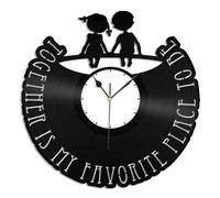 Together Is My Favorite Place to Be Vinyl Wall Clock Souvenir Gift Room Decor Vintage Design Office Bar Room Home Decor