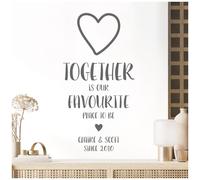Together is Our Favourite Place to Be - Personalised Quote Vinyl Wall Art Sticker [Large] [Dark Grey]