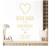 Together is Our Favourite Place to Be - Personalised Quote Vinyl Wall Art Sticker [Medium] [Cream]