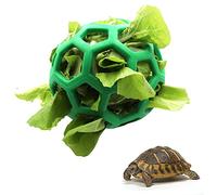 Together-life Tortoise Treat Ball Toy Hay Feeder Ball Hanging Feeding Grass Ball Fruit Vegetable Feeder Holder Foraging Toy for Small Animals Pet Tortoise Turtle, Green