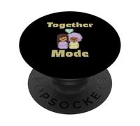 Together Mode - Cute Pixel Couple Gamer Design PopSockets Adhesive PopGrip