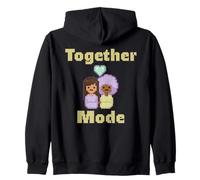 Together Mode - Cute Pixel Couple Gamer Design Zip Hoodie