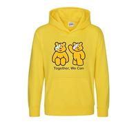Together Pudsey Hood, Children Need 2024 Hoodie, Bear Pudsey Hoodie, Spotty Day Hood, Together We Can School Event Unisex Top (Yellow, 7 Years)
