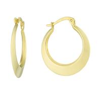 Together Silver & 9ct Bonded Gold Round Creole Earrings