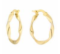 Together Silver & 9ct Bonded Gold Twist 15mm Hoop Earrings