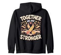 Together We Are Stronger Awareness Ribbon Support Squad Zip Hoodie