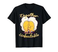 Together We are Unbeatable Sunnyside Up Egg Breakfast Food Value Graphic T-Shirt, Men, Black, S