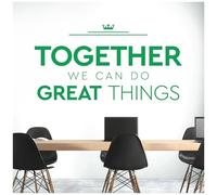 Together We Can Do Great Things - Teamwork Office Decal Wall Sticker [Large] [Cactus]