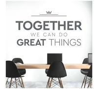 Together We Can Do Great Things - Teamwork Office Decal Wall Sticker [Large] [Dark Grey]
