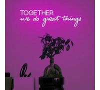 Together we do Great Things Neon Sign, Teamwork Wall Art, Motivational Office Decor Bedroom Sign