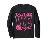 Together We Fight Softball Breast Cancer Awareness Wear Pink Long Sleeve T-Shirt