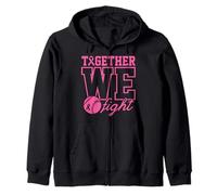 Together We Fight Softball Breast Cancer Awareness Wear Pink Zip Hoodie