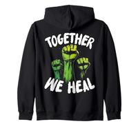Together We Heal Mental Health Awareness Support Unity Zip Hoodie