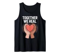 Together We Heal Unity Compassion Heart Design Tank Top