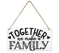 Together We Make A Family Family Quote Contemporary Home Wall Decor Print Sign Funny signs farmhouse gift wooden hanging sign rustic wall art home decor 6x12 inch