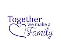 Together We Make A Family Wall Decal Bedroom Vinyl Wall Sticker Home Decoration Accessories for Happiness-S-31x57cm