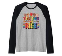 Together We Rise LGBT Pride Shirt Rainbow Flag Raglan Baseball Tee