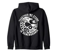 Together We Stand In Remembrance Unity Bird Emblem Memorial Zip Hoodie
