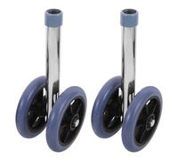 TOGEVAL 1 Pair Adjustable Universal Walker Wheels Replacement for Seniors and Disabled Heavy Duty Gray-Blue Dual Caster Set Compatible with Rolling and Folding Walkers Accessories