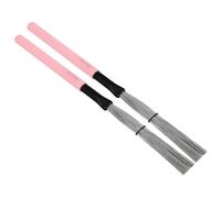 TOGEVAL 1 Pair Maple Handle Drum Brushes Portable Percussion Instrument for Drummers Lightweight Design High Carbon Steel Bristles for Jazz and Drum Set Playing